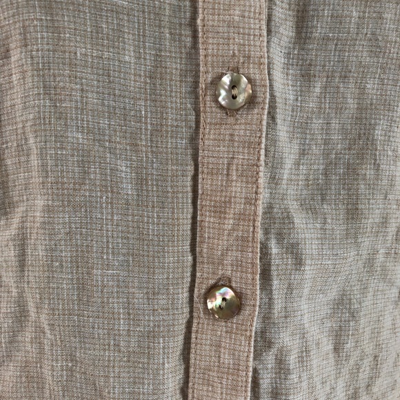 Women’s Fresh Produce Beige Button-Up Linen Shirt size S - Picture 6 of 12